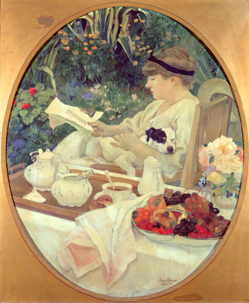 Thee in de Tuin, 1910 door Leon Georges Carre