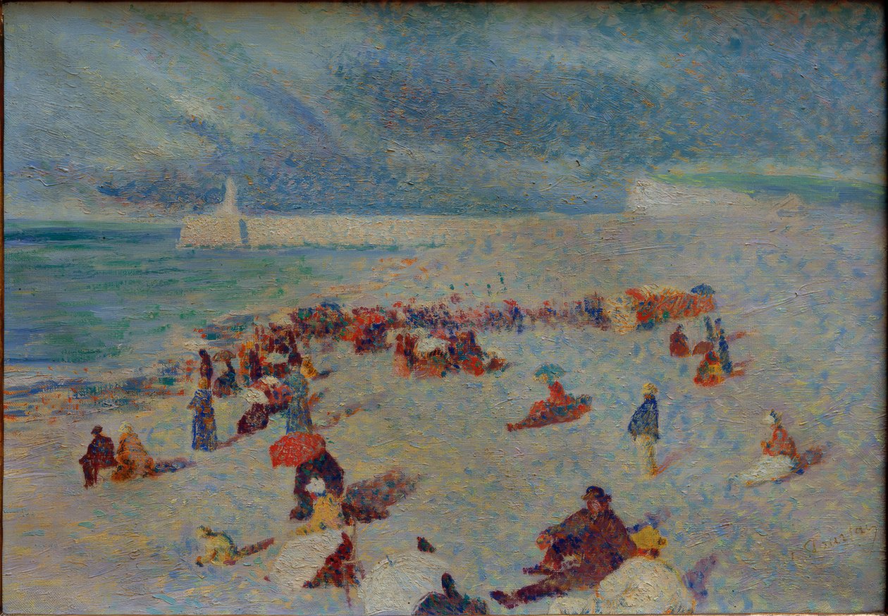 Scène op het strand door Leon Pourtau