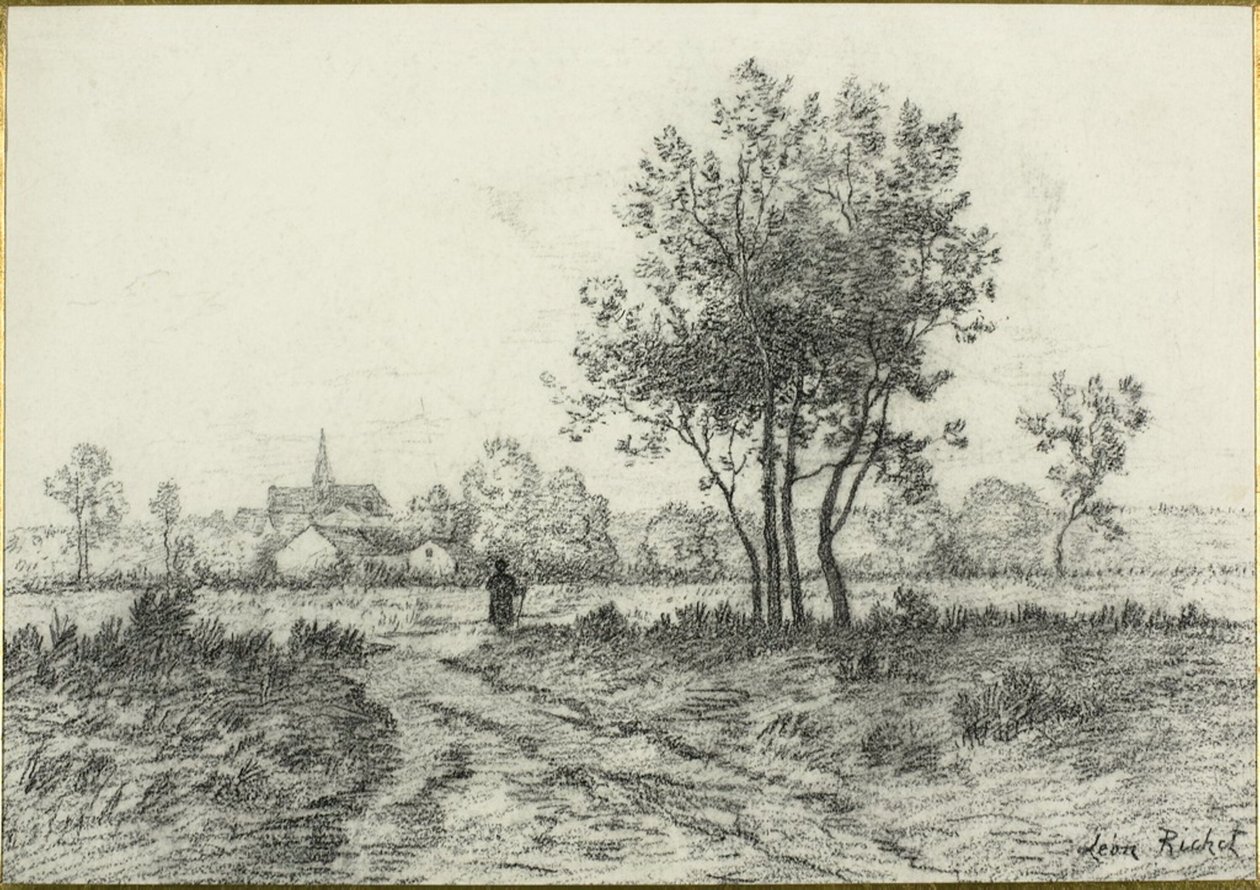 Landschap door Leon Richet