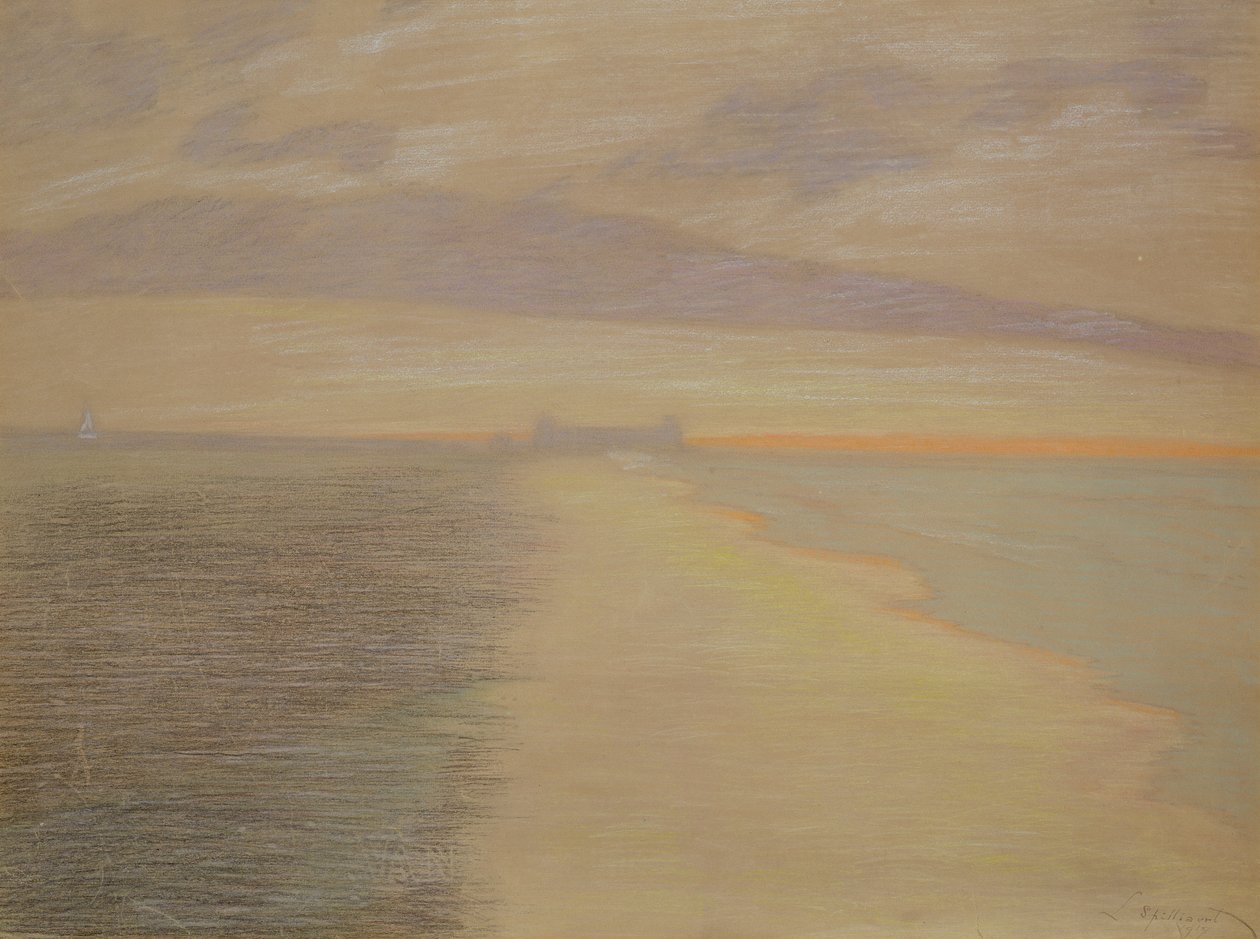 Schemering aan zee in Oostende door Leon Spilliaert