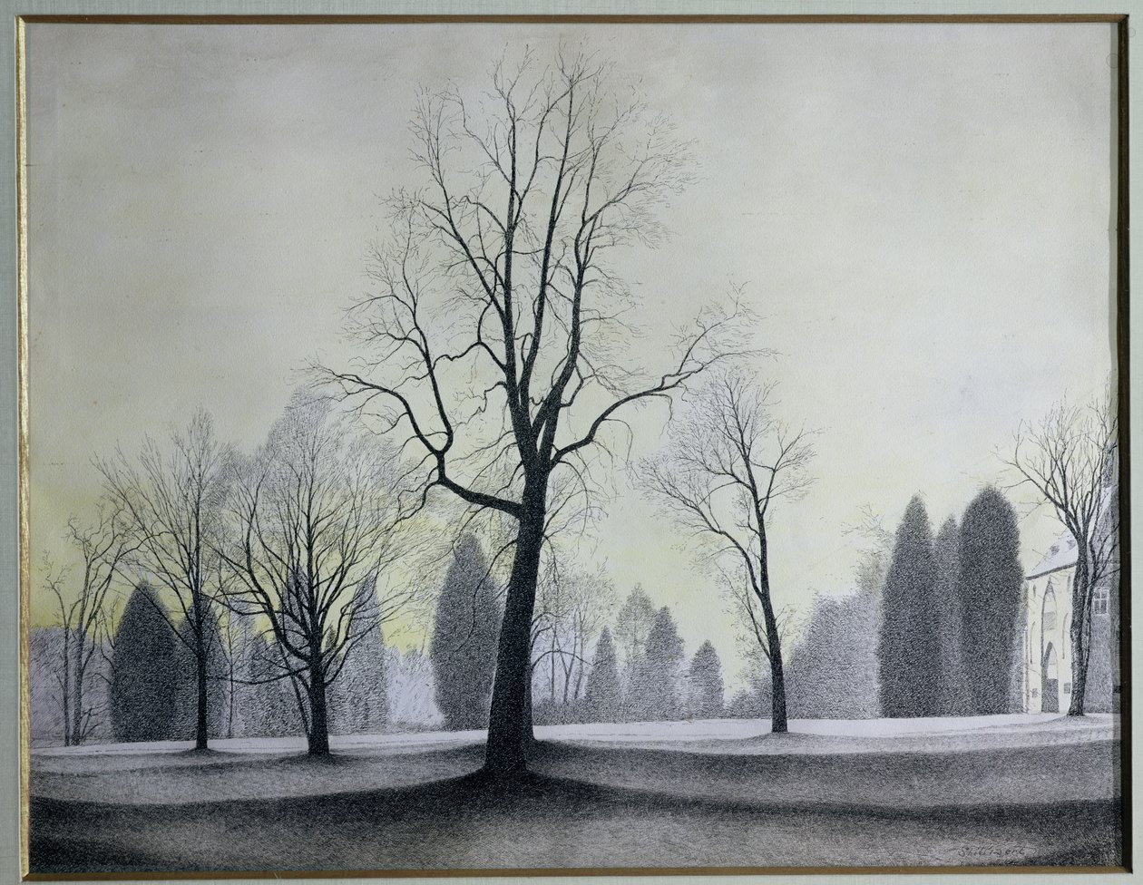 Het park, bomen door Leon Spilliaert
