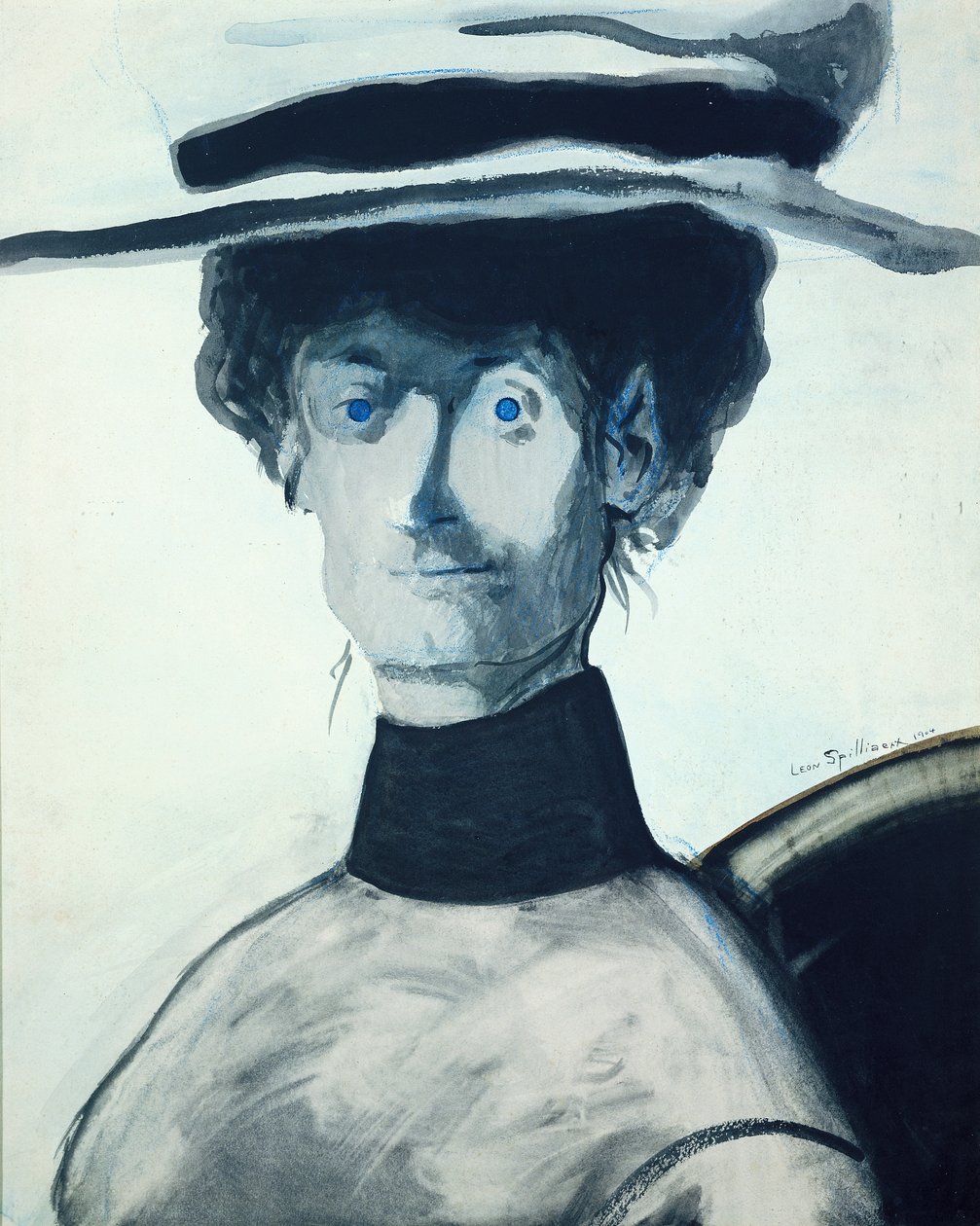 Vrouw met een roze hoed door Leon Spilliaert