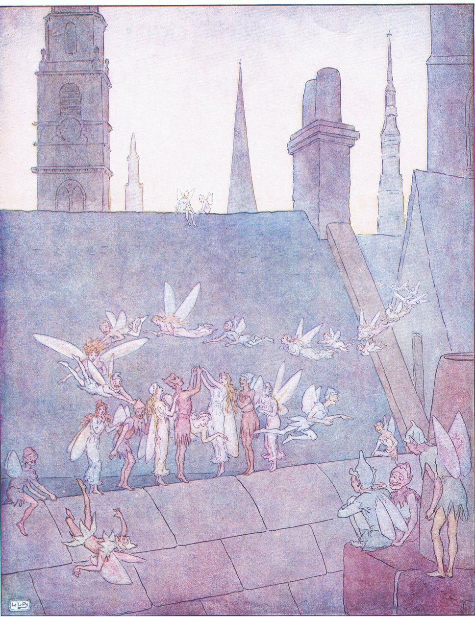 Gay go up, and gay go down, to ring the bells of London town door Leonard Leslie Brooke