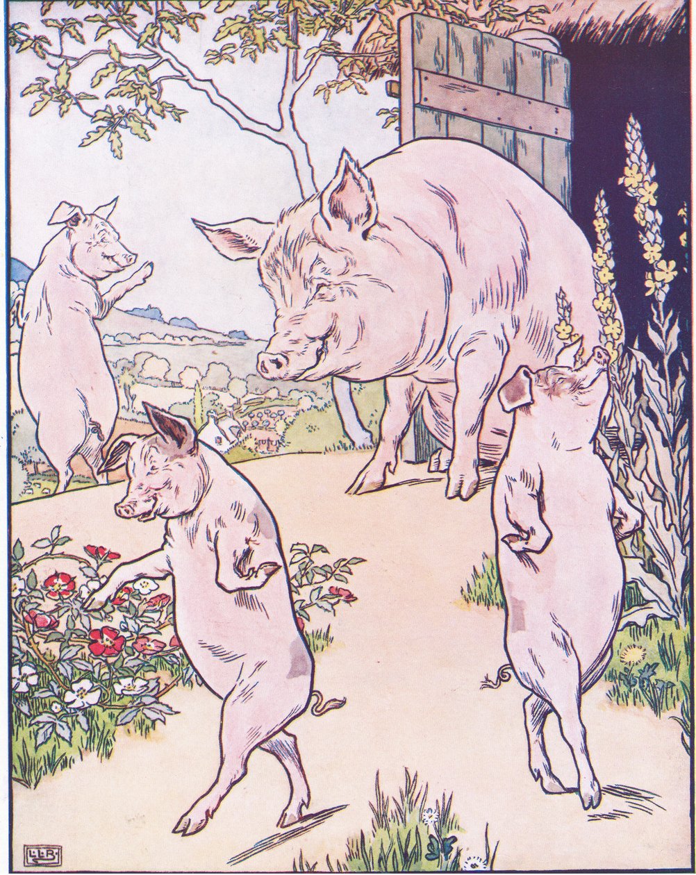 Er was eens een oude zeug met drie kleine biggetjes door Leonard Leslie Brooke