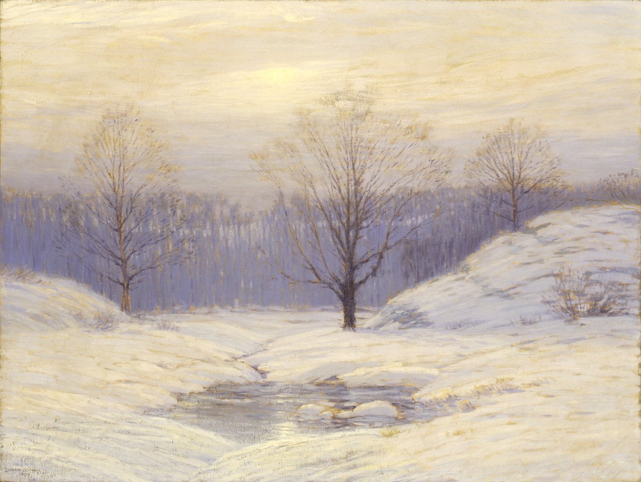 Ochtendnevel, 1909 door Leonard Ochtman