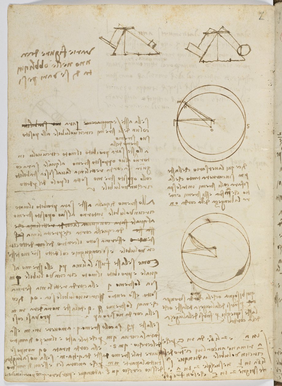 Vogelvluchtcode, c. 1505-06, papieren manuscript, cc. 18, blad 3 verso door Leonardo da Vinci