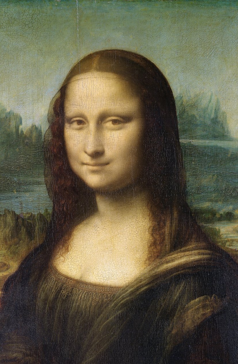 Detail van de Mona Lisa, c.1503-6 door Leonardo da Vinci