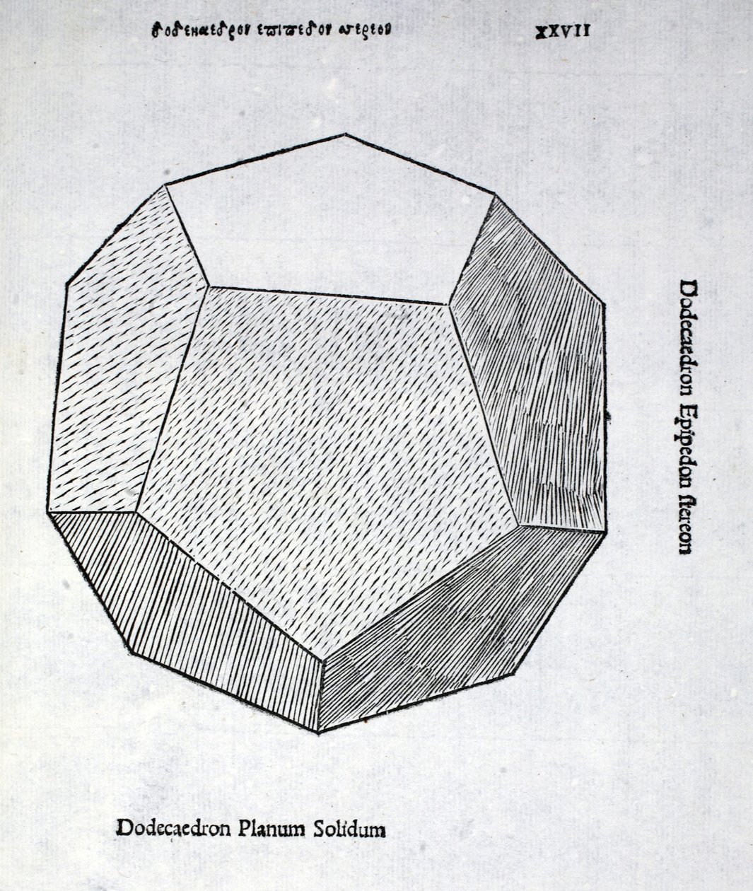 Dodecaedron planum solidum, illustratie uit 