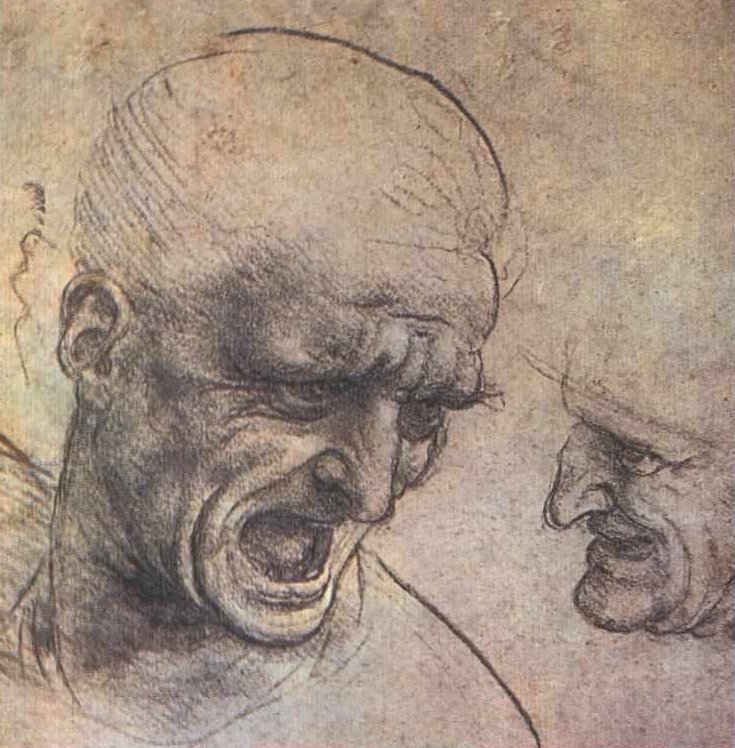 Krijgershoofden door Leonardo da Vinci