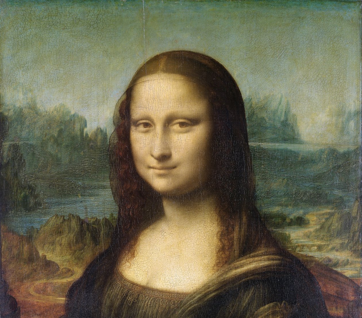 Mona Lisa (detail) door Leonardo da Vinci