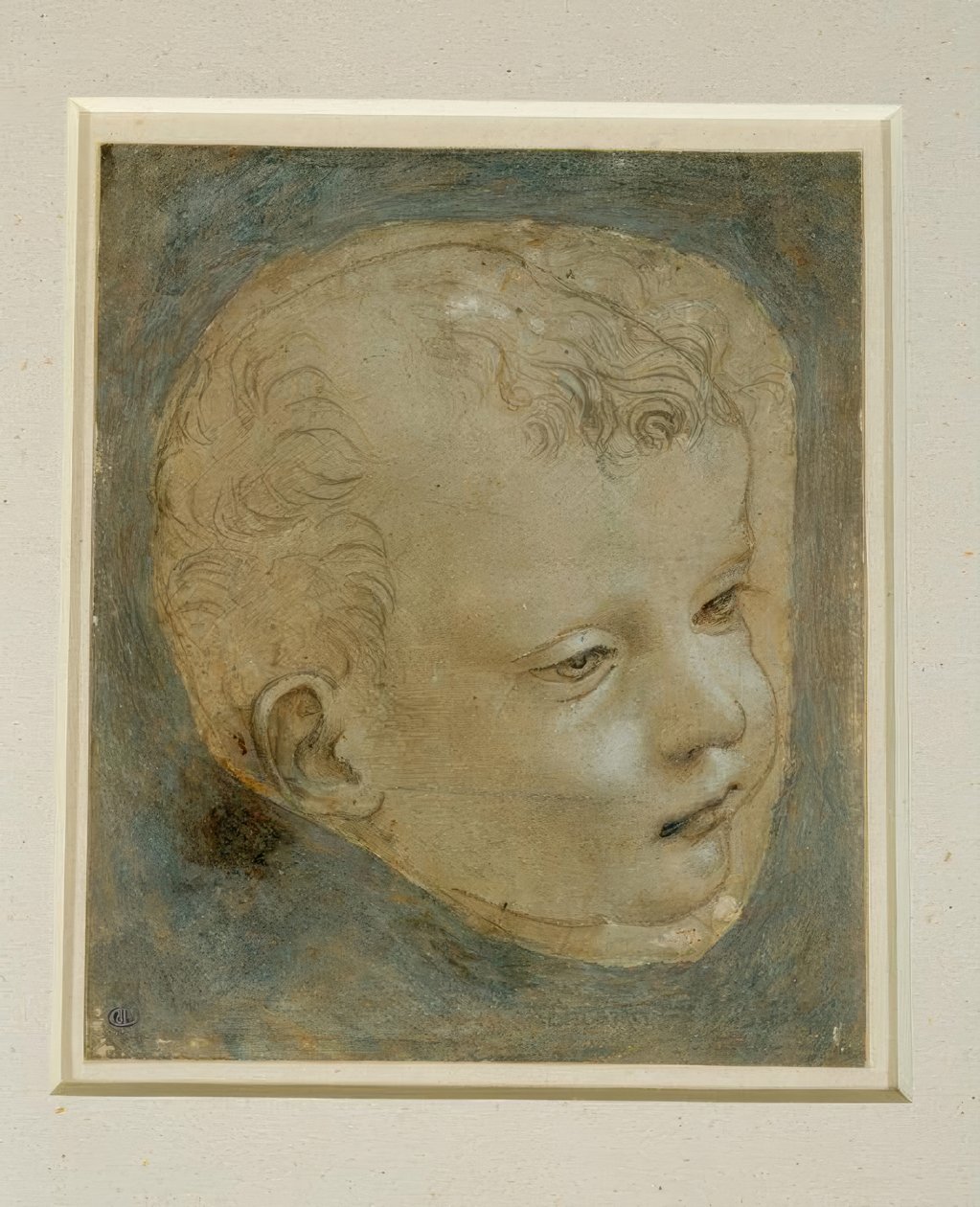 Studiehoofd van een jongen in driekwart profiel naar rechts door Leonardo da Vinci