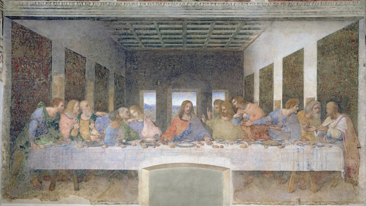 Het Laatste Avondmaal, 1495-97 (na restauratie) door Leonardo da Vinci