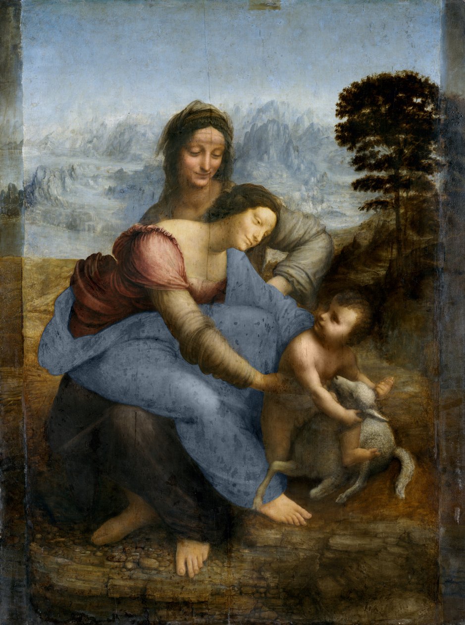 Maagd en Kind met St. Anna, c.1510 door Leonardo da Vinci