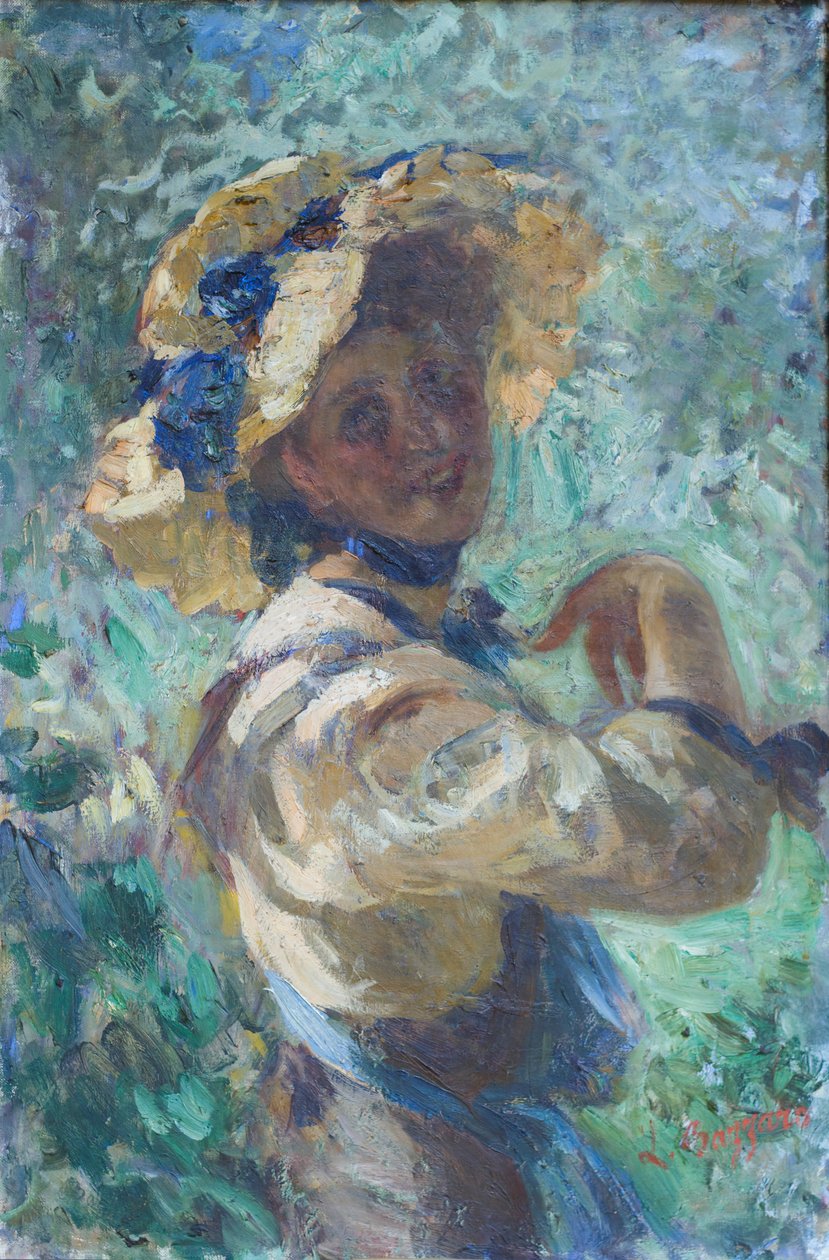 Dame in de tuin door Leonardo Bazzaro