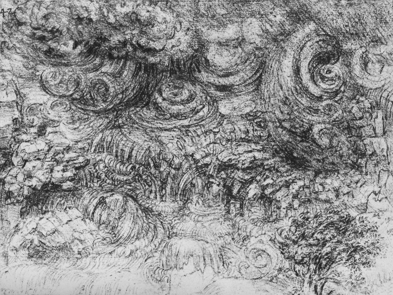 Een Wolkbreuk, ca. 1480 1945 door Leonardo da Vinci