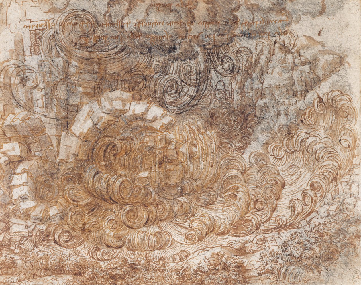 Een zondvloed door Leonardo da Vinci