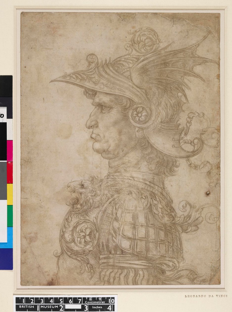 Buste van een krijger door Leonardo da Vinci