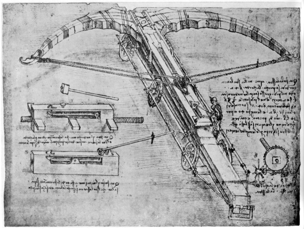 Reuzenkruisboog, 1480-1485, 1954 door Leonardo da Vinci