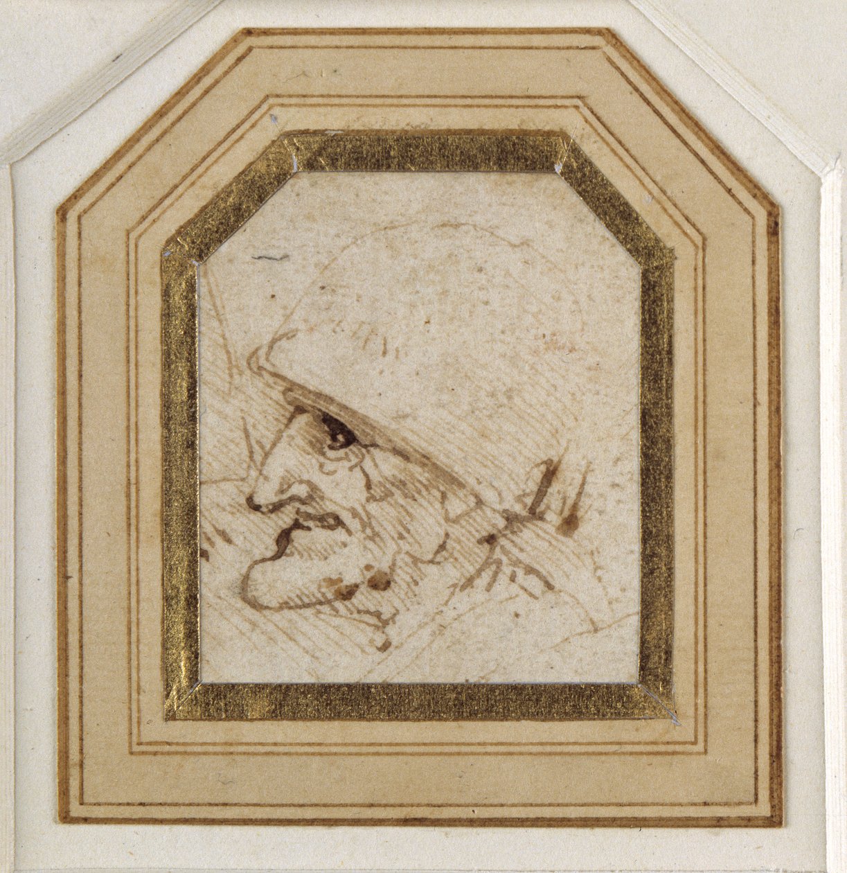Grotesk hoofd door Leonardo da Vinci
