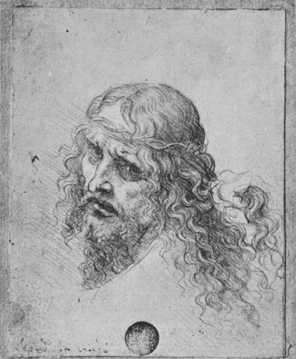 Hoofd van Christus, ca. 1480 door Leonardo da Vinci