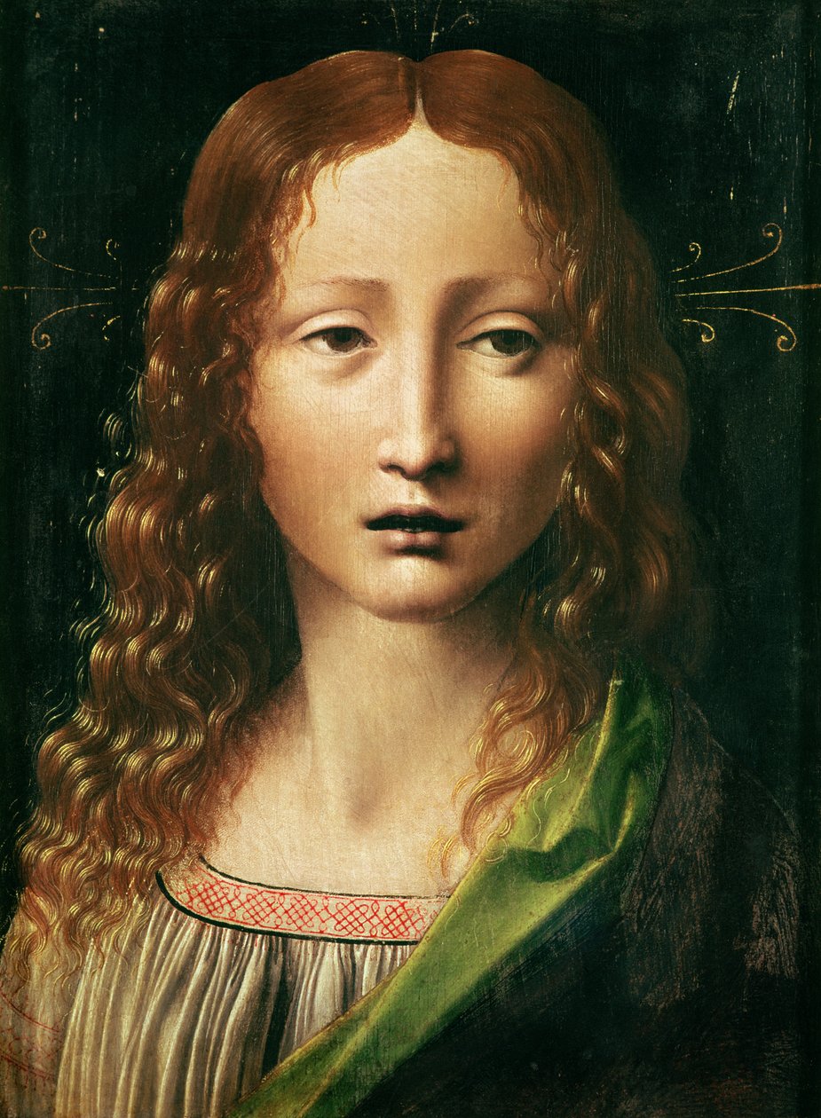 Hoofd van de Verlosser door Leonardo da Vinci
