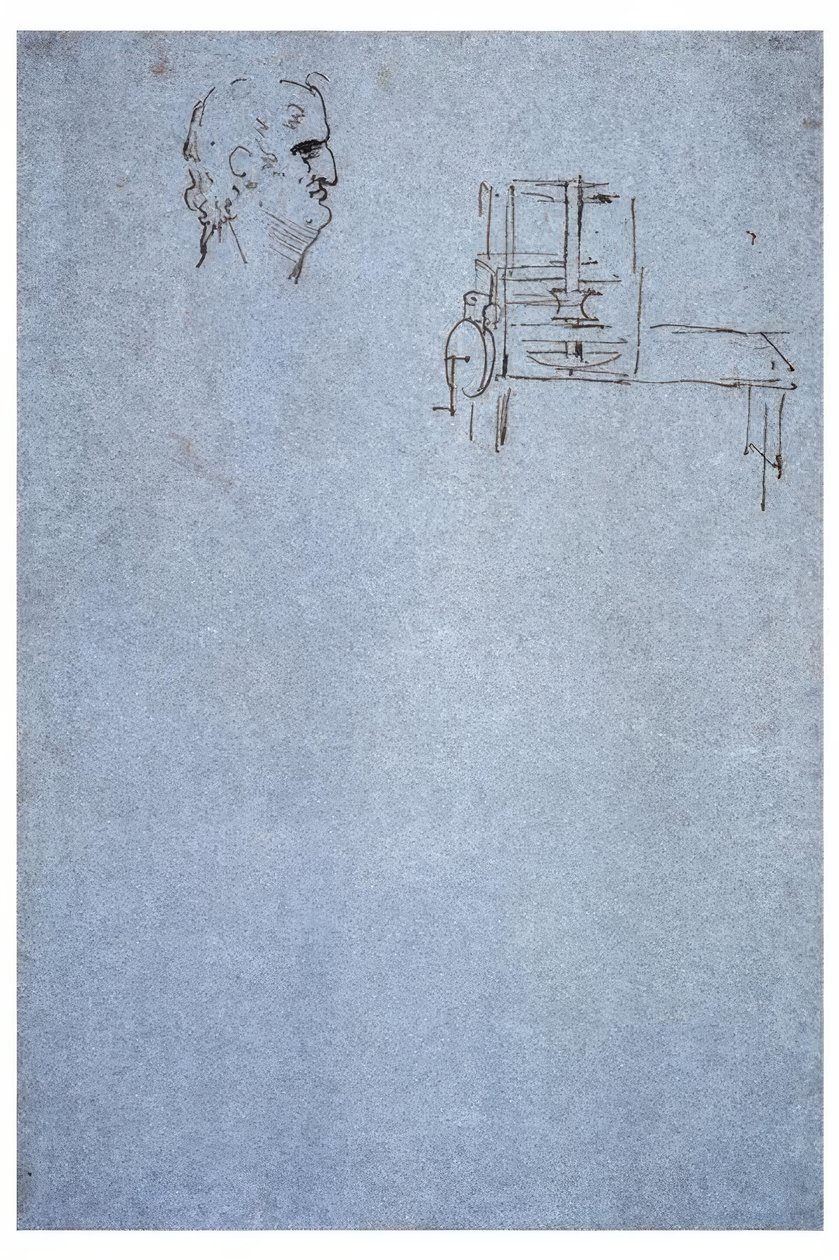 Mannelijk profielportret door Leonardo da Vinci