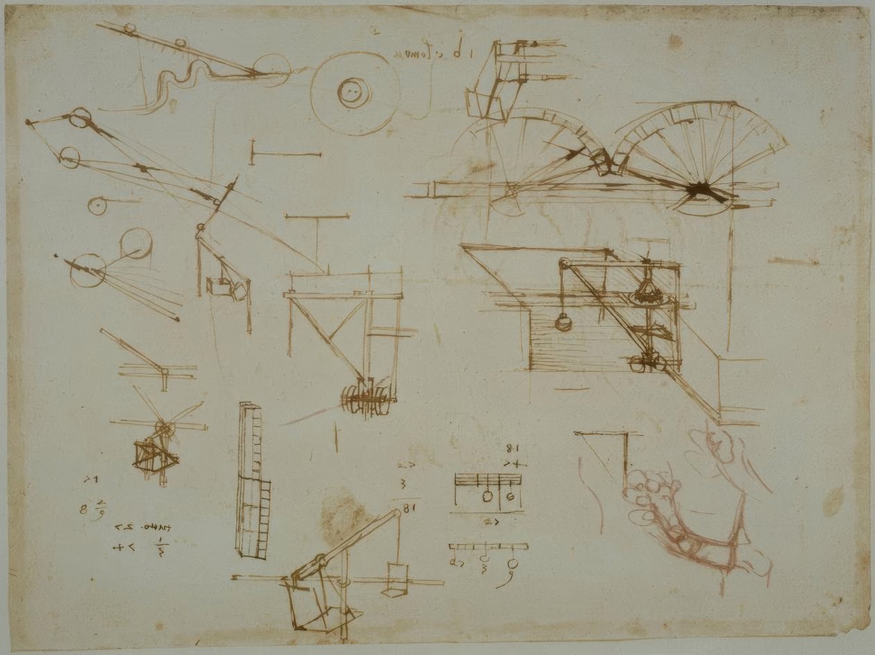 Mechanische studies door Leonardo da Vinci