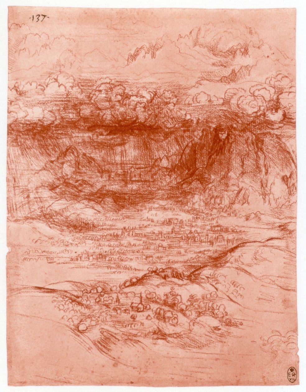 Storm in de Alpen, c1503-1505 door Leonardo da Vinci