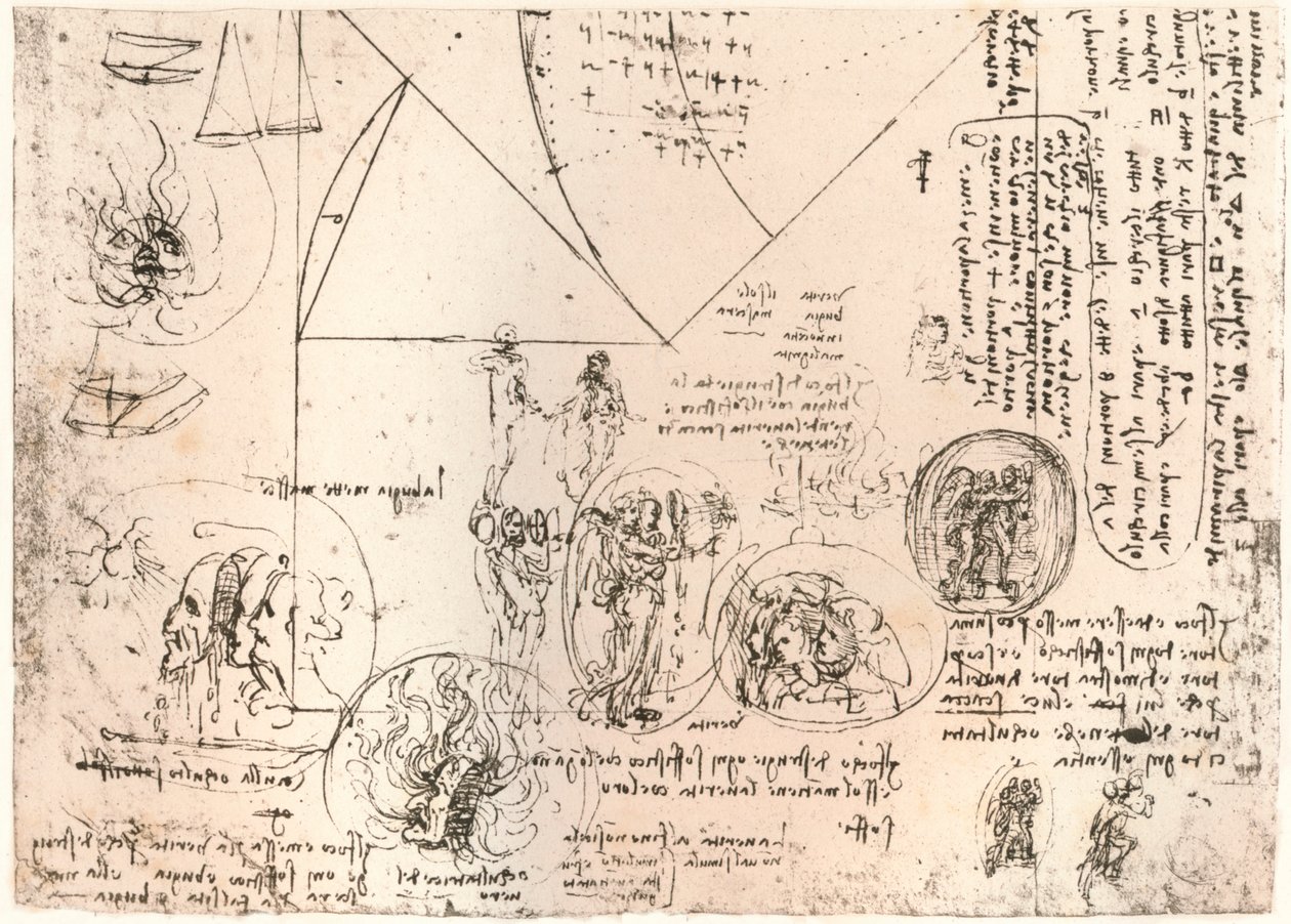 Studies van emblemen (c1472-c1519, 1883) door Leonardo da Vinci