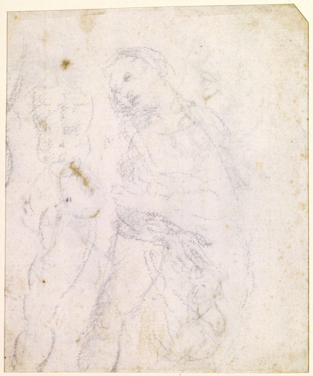 Studie van een Madonna [verso] door Leonardo da Vinci