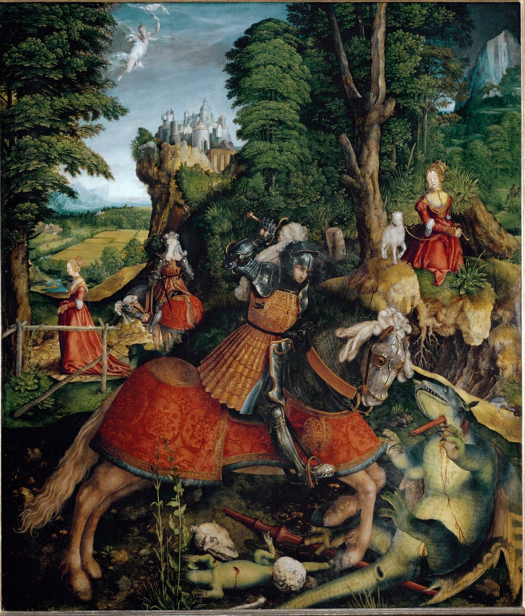 Sint Joris doodt de draak door Leonhard Beck