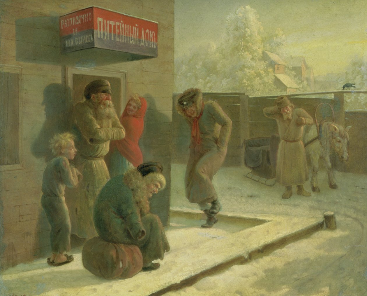Een kroeg door Leonid Ivanovich Solomatkin