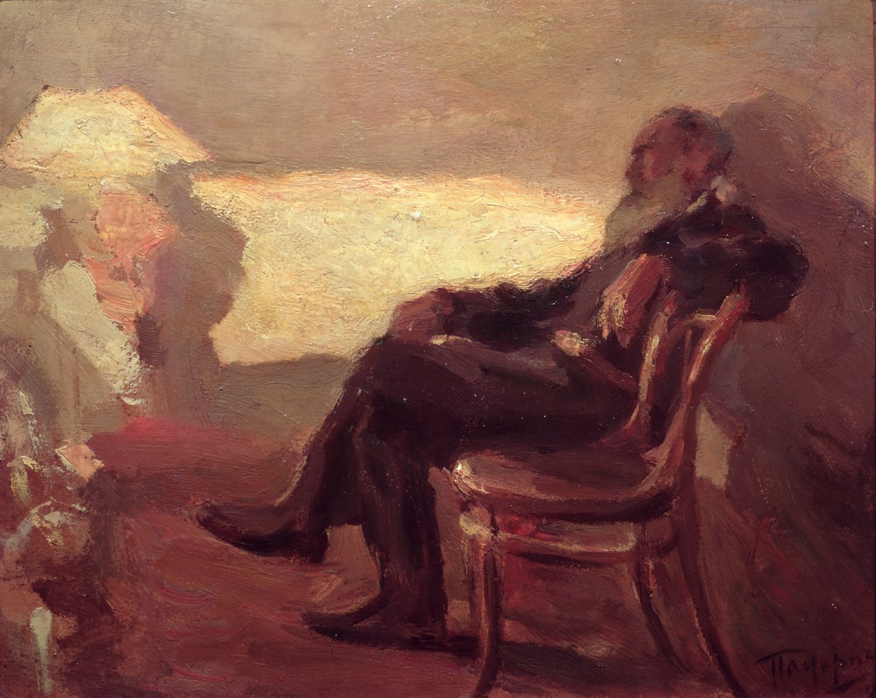 Lev Nikolaevich Tolstoy (1828-1910) 1901 door Leonid Osipovic Pasternak