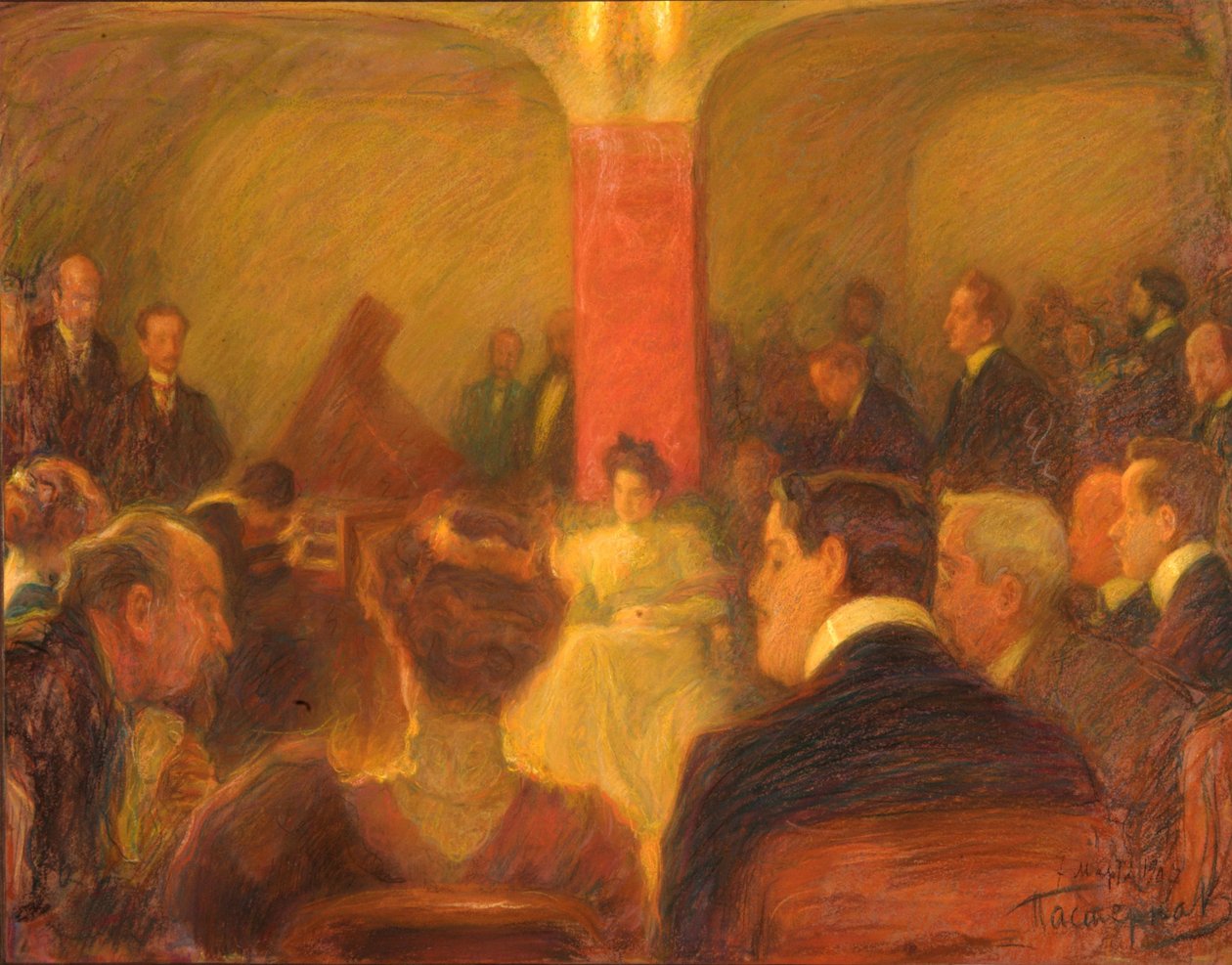 Concert van Wanda Landowska, 1907 door Leonid Osipovic Pasternak