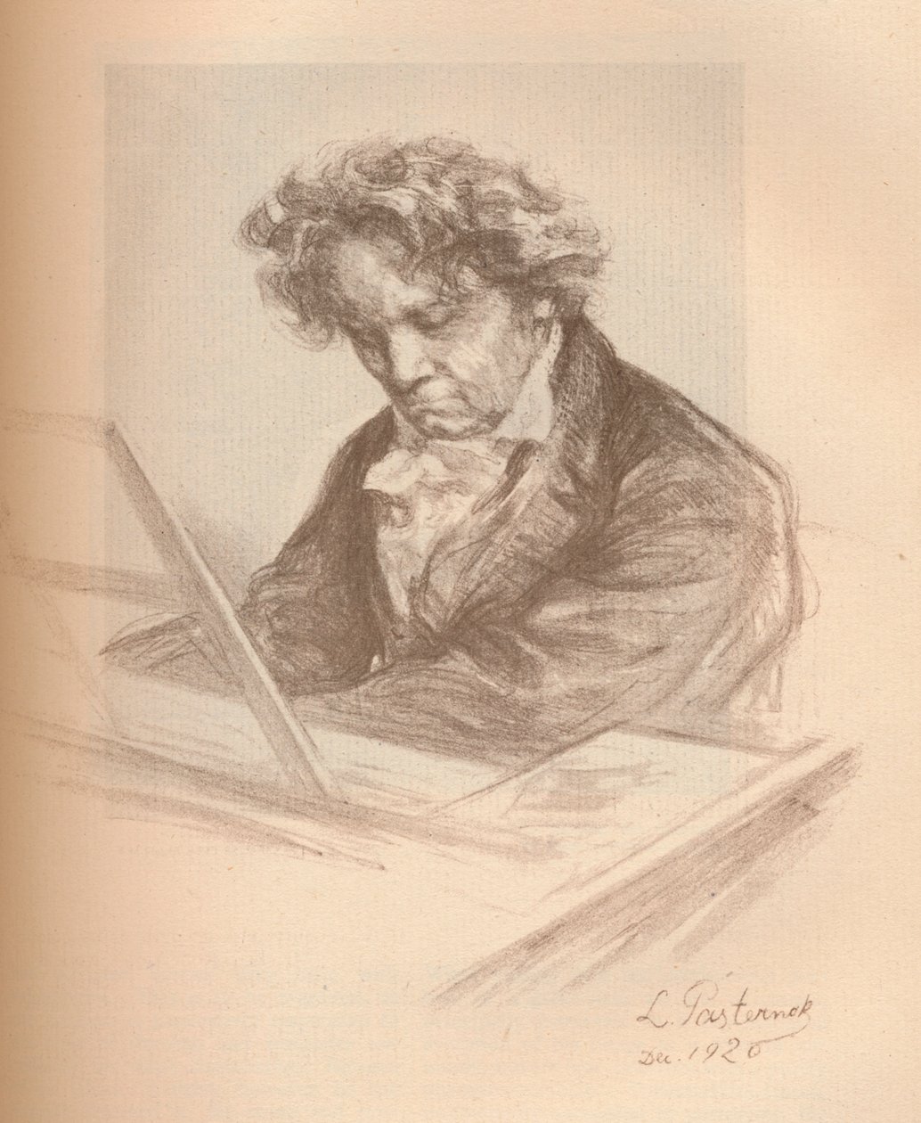Portret van Beethoven, 1920 door Leonid Osipovic Pasternak