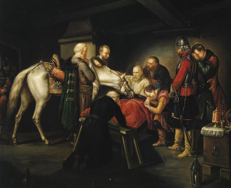 De dood van Czarniecki door Leopold Loeffler