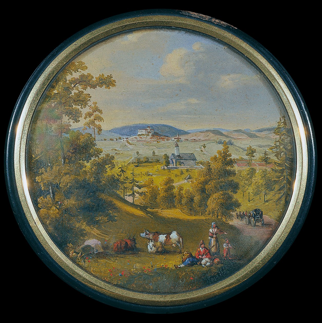 Uitzicht op Weitra in het Waldviertel door Leopold Blonder