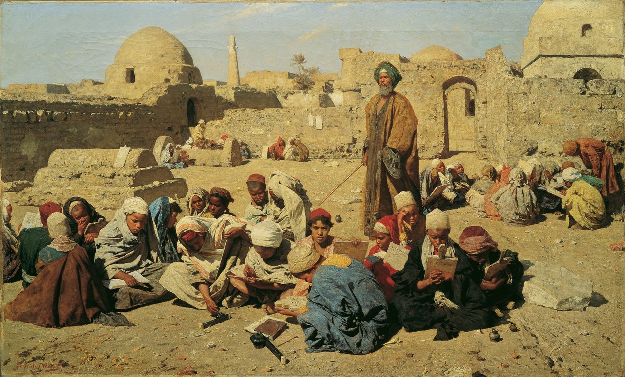 School in Opper-Egypte door Leopold Carl Muller
