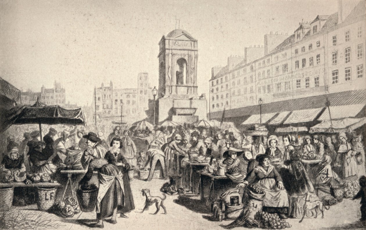 De Marché des Innocents, 1915 door Leopold Flameng