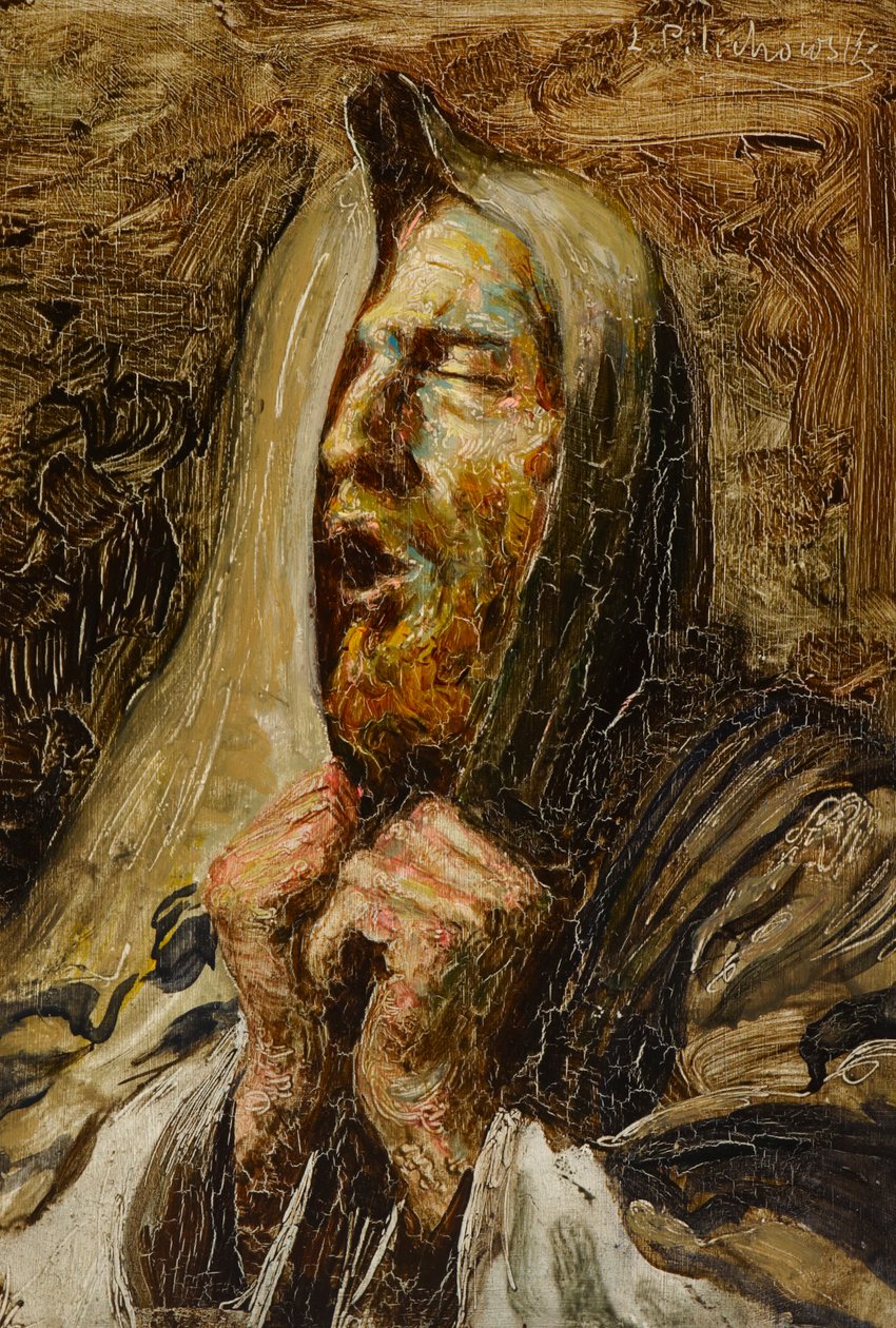 Hoor Israël (olieverf op board) door Leopold Pilichowski