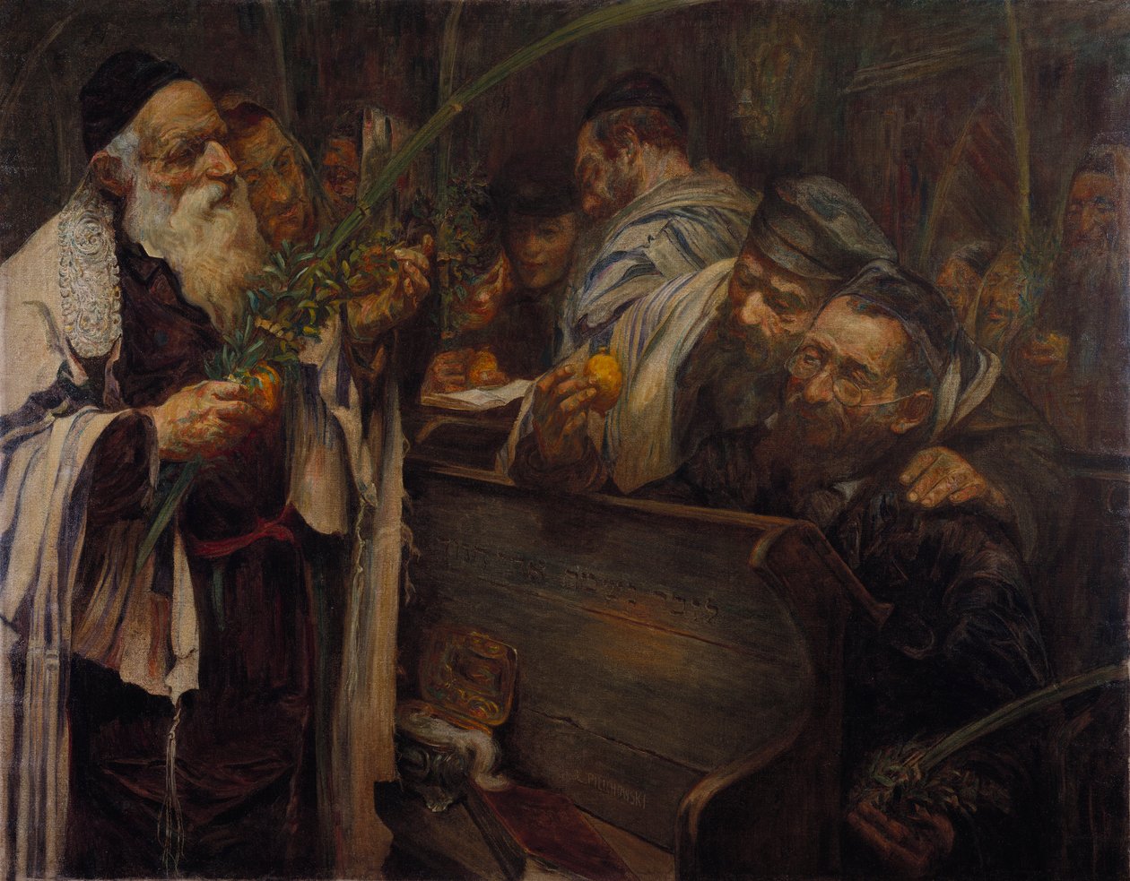 Soekot in de Synagoge door Leopold Pilichowski