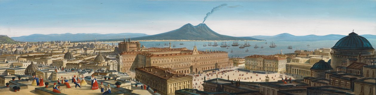 Piazza del Plebiscito en Vesuvius door Leopoldo Calvi