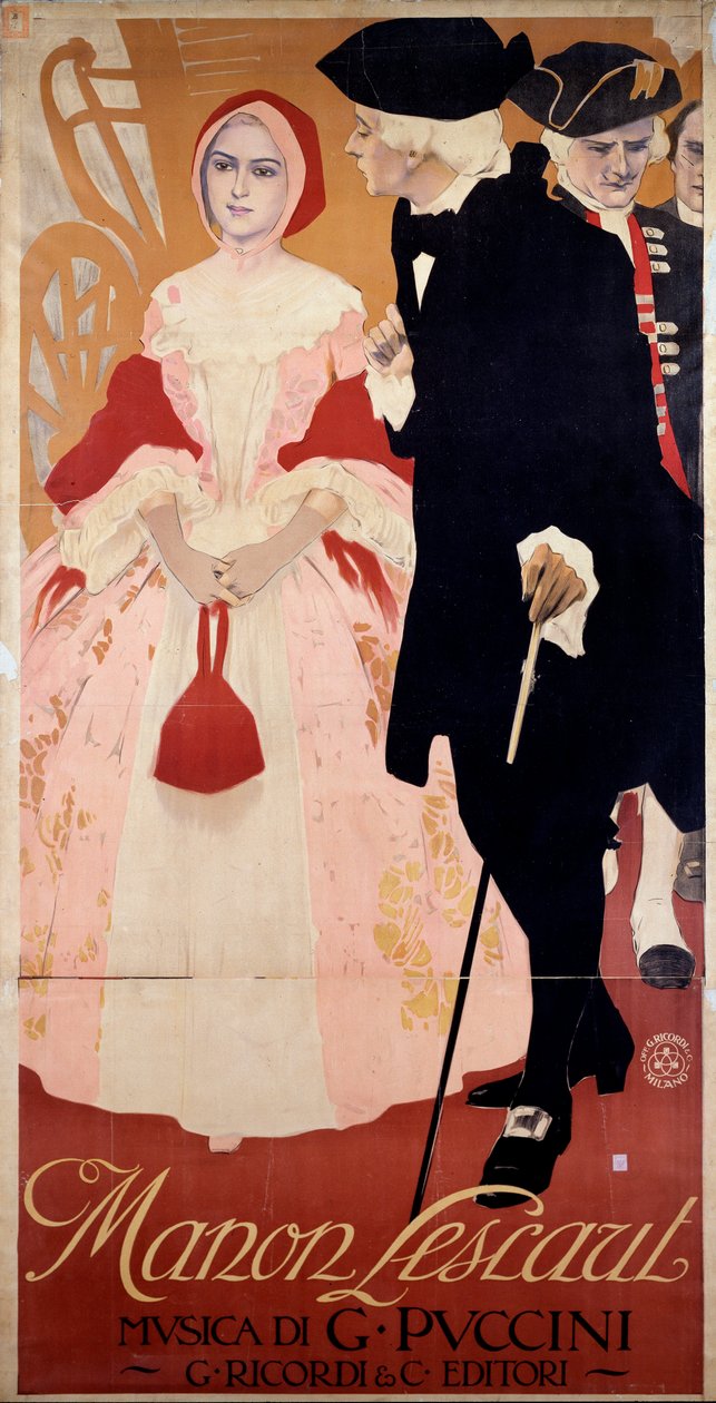Manon Lescaut. 1909 (poster) door Leopoldo Metlicovitz