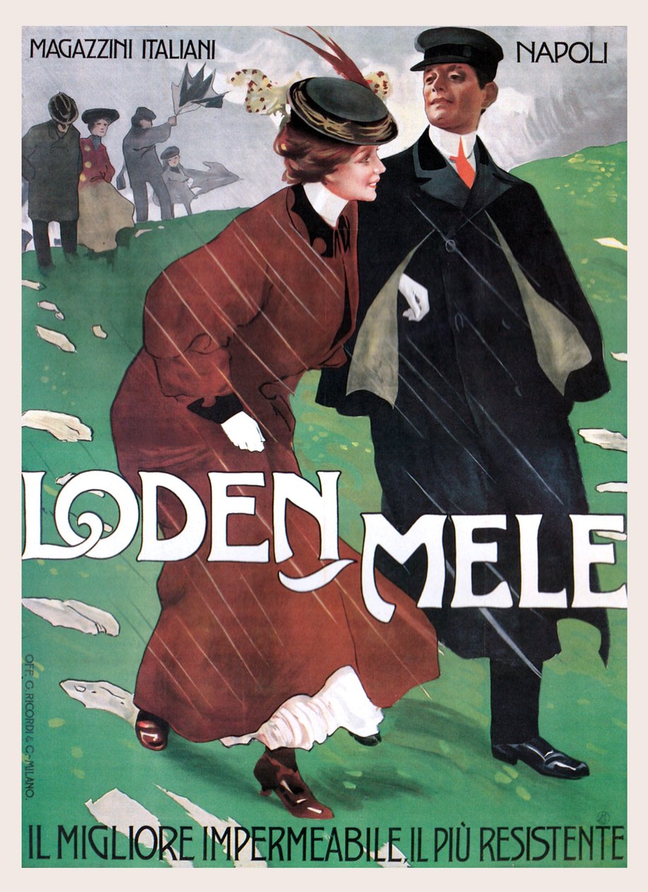 Regenkleding van Mele door Leopoldo Metlicovitz
