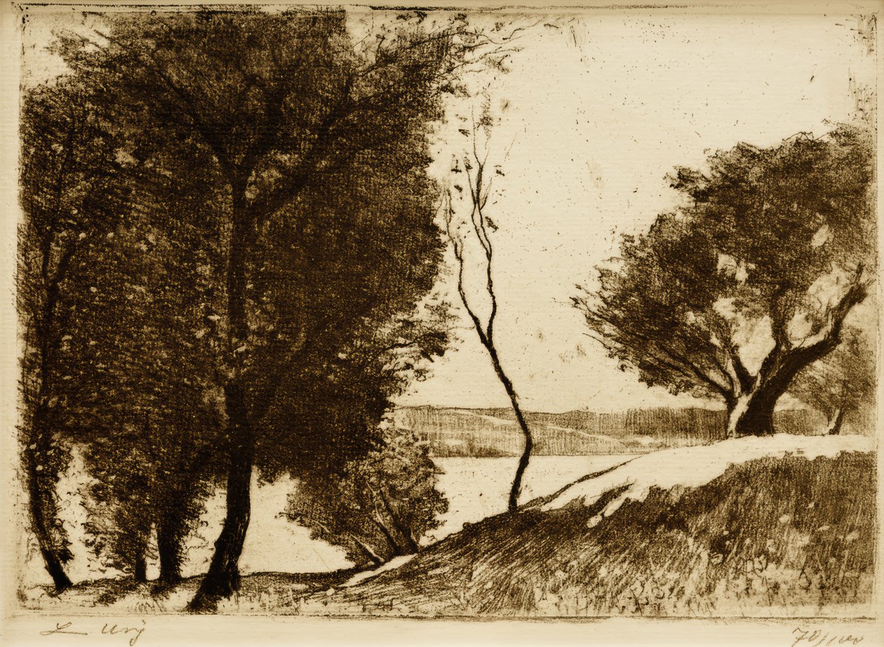 Boomrijk Oever aan de Märkische See door Lesser Ury