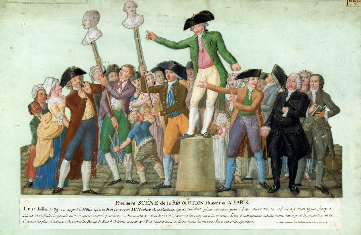 Het begin van de Franse Revolutie, 12 juli 1789, Parijs door Lesueur Brothers