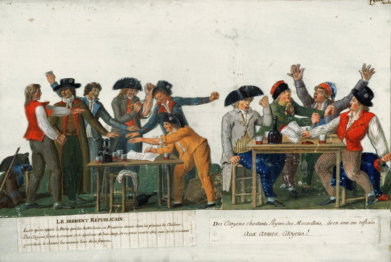 De Republikeinse Eed ondertekend in bloed en het zingen van 