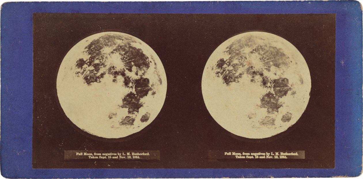 "Volle maan",1864 (foto) door Lewis M. Rutherford