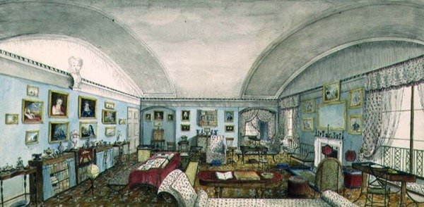 De zitkamer in Aynhoe door Lili Cartwright