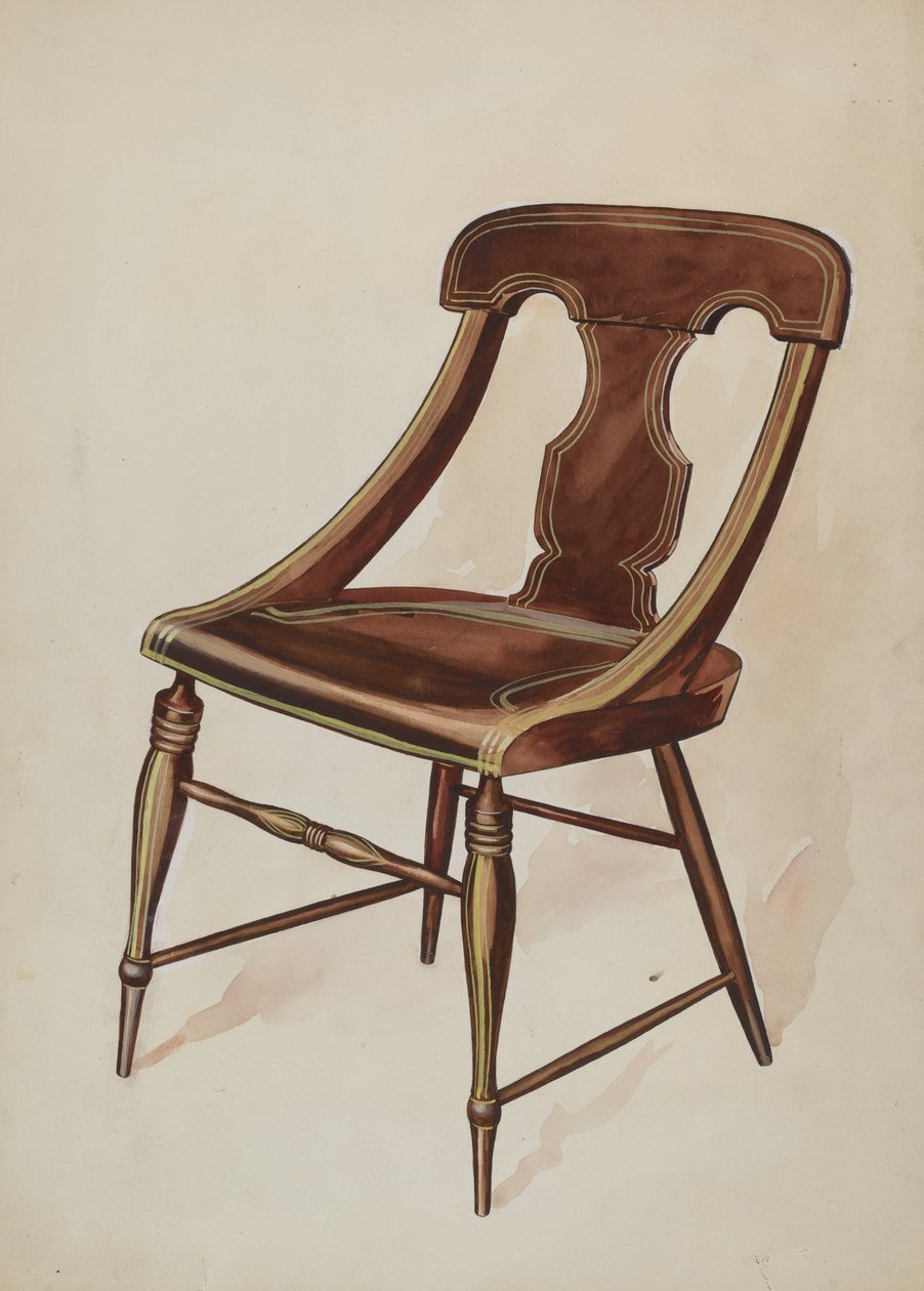 Stoel geschilderd, ca. 1937 door Lillian Causey